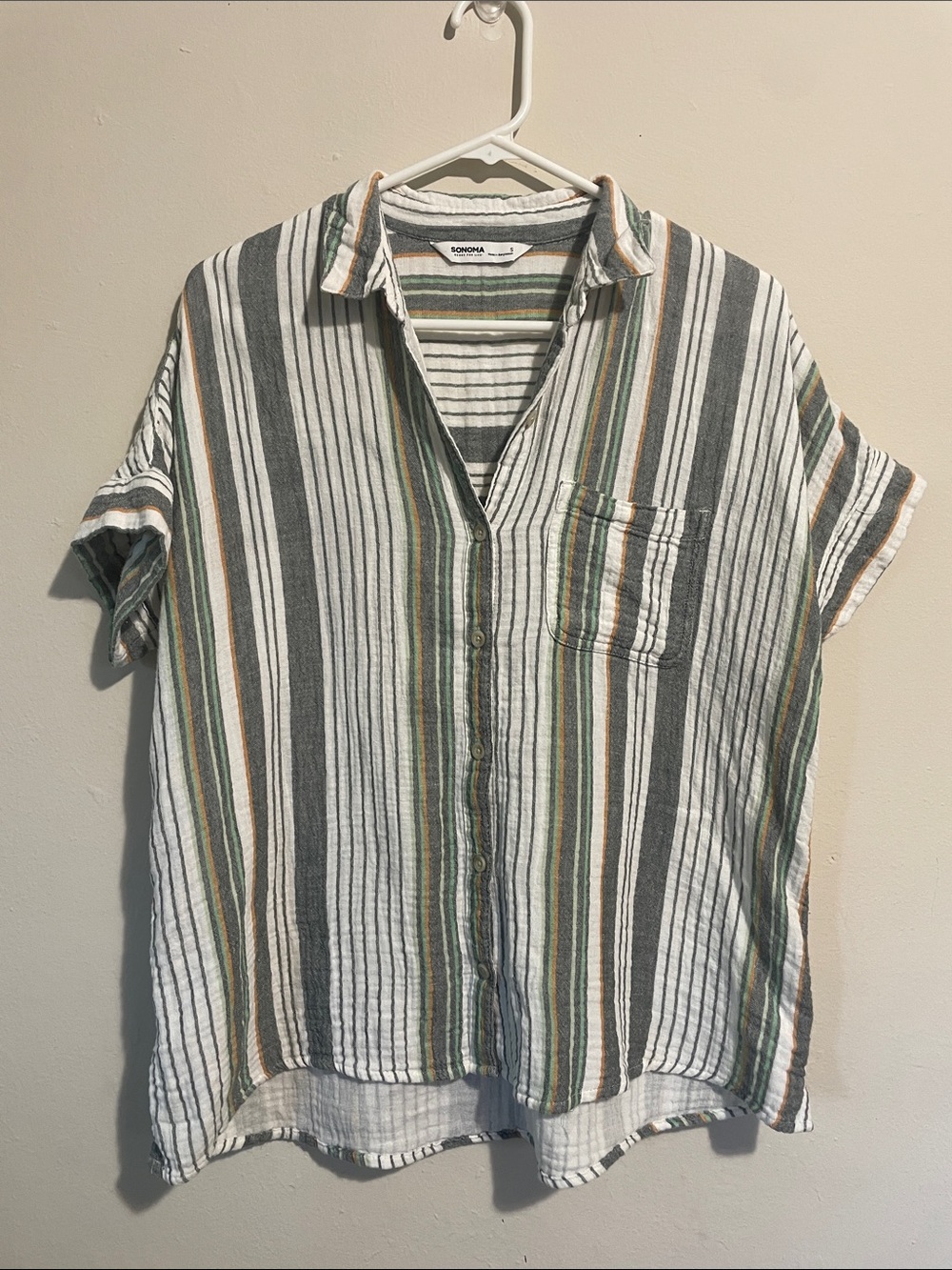 Sonoma women’s gauze short sleeve button down. Size small.
